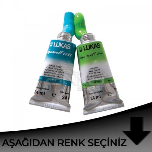 Lukas Aquarell 1862 Artist 24ml Sulu Boya 24ml Siyah Tonlar