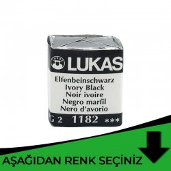 Lukas - Lukas Aquarell 1862 Artist Yarım Tablet Sulu Boya Yeşil Tonlar