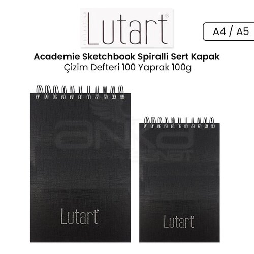 Lutart Academie Sketchbook Spiralli Sert Kapak Çizim Defteri 100 Yaprak 100g