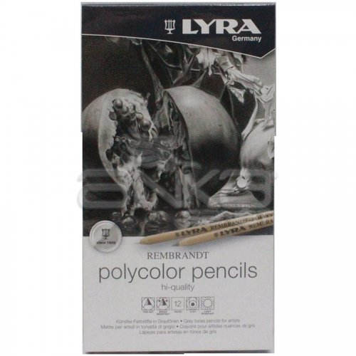 Lyra Rembrandt Polycolor Kuru Boya Kalemi 12li Set Gri Tonlar