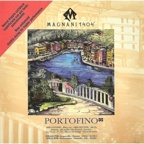 Magnani1404 PORTOFINO DS Hot Pressed Cotton Akrilik ve Sulu Boya Blokları 300g 20 Yaprak