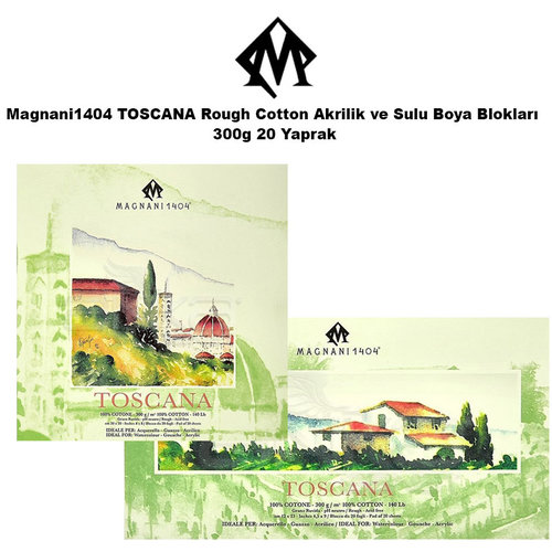 Magnani1404 TOSCANA Rough Cotton Akrilik ve Sulu Boya Blokları 300g 20 Yaprak