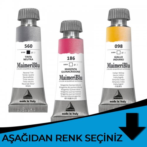 Maimeri Blu Tüp Sulu Boya 12 ml Mavi Tonlar