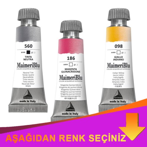 Maimeri Blu Tüp Sulu Boya 12 ml İndirimli Renkler