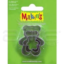 Makins Clay - Makin's Clay Kesici Kalıp Seti Ayı Teddy 3 Parça Kod:36011