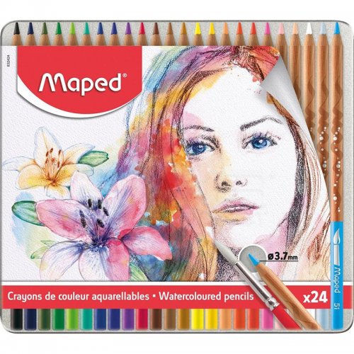 Maped Watercoloured Pencils Sulu Boya Kalem Seti 3.7mm 24lü