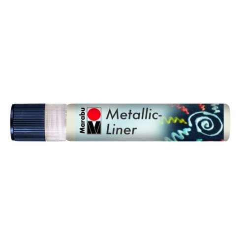 Marabu Metallic Liner Boyutlu Boncuk Boyası 25ml No:770 Metalik Beyaz - 770 Metalik Beyaz
