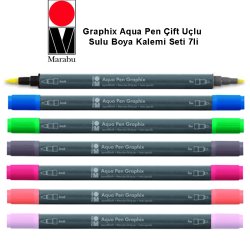 Marabu - Marabu Graphix Aqua Pen Çift Uçlu Sulu Boya Kalemi 7li Set 1