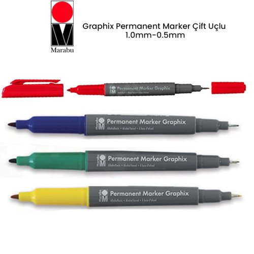 Marabu Graphix Permanent Marker Çift Uçlu 1.0mm-0.5mm