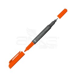 Marabu - Marabu Graphix Permanent Marker Çift Uçlu 1.0mm-0.5mm 225 Tangerine