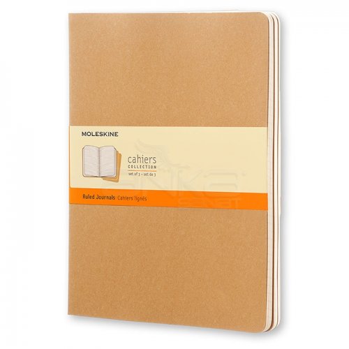 Moleskine Cahier 3lü XL Boy Çizgili Defter Bej