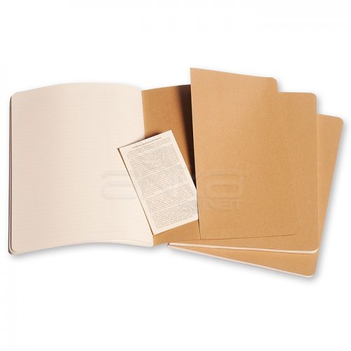 Moleskine Cahier 3lü XL Boy Çizgili Defter Bej