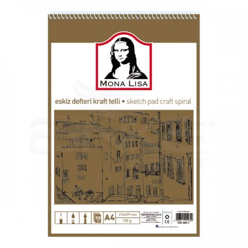 Mona Lisa Spiralli Eskiz Defteri Kraft 50 Yaprak 120g