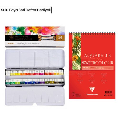 Mungyo Artists Watercolor Set 24 Renk Defterli