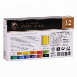 Mungyo Gallery Artists Watercolor Set 12 Renk Yarım Tablet MWPH-12C - Thumbnail