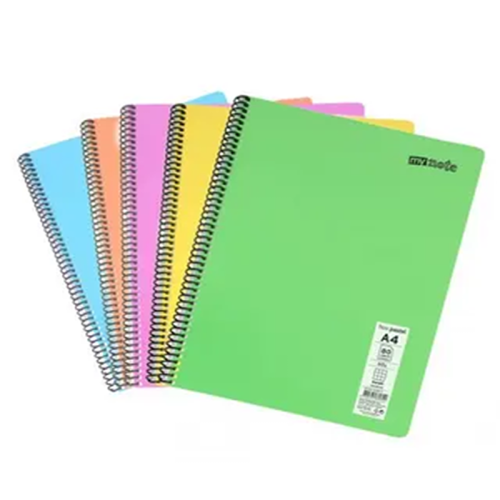 My Note Tex Flex Pastel Defter PP Kapak Spiralli A4 120 Yaprak Çizgili