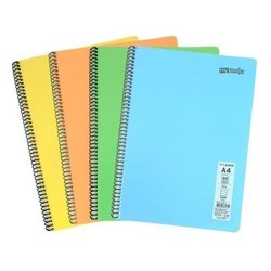 MY NOTE - My Note Tex Flex Pastel Defter PP Kapak Spiralli A4 120 Yaprak Kareli