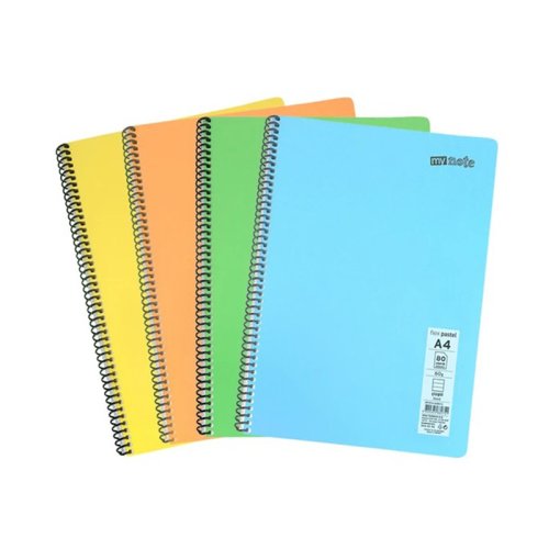 My Note Tex Pastel Defter PP Kapak Tel Dikişli A4 80 Yaprak Kareli