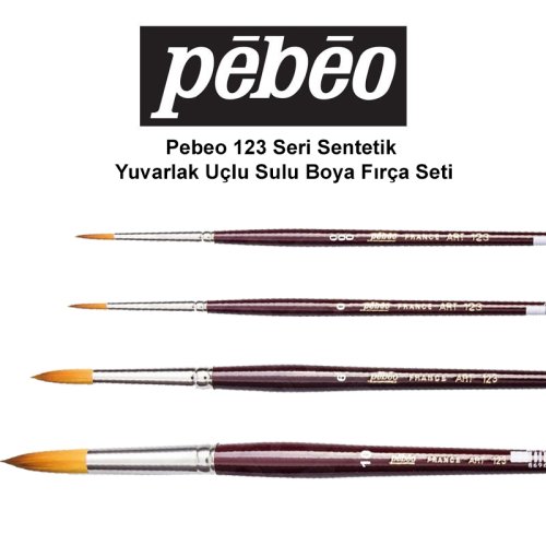 Pebeo 123 Seri Sentetik Yuvarlak Uçlu Fırça Seti 1