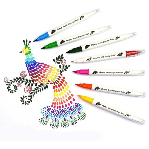 Pentel Brush Sign Pen Twin Fırça Uçlu Kalem 24lü Set