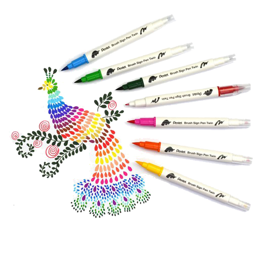 Pentel Brush Sing Pen Twin Çift Taraflı Fırça Uçlu Kalem