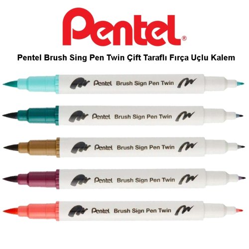 Pentel Brush Sing Pen Twin Çift Taraflı Fırça Uçlu Kalem