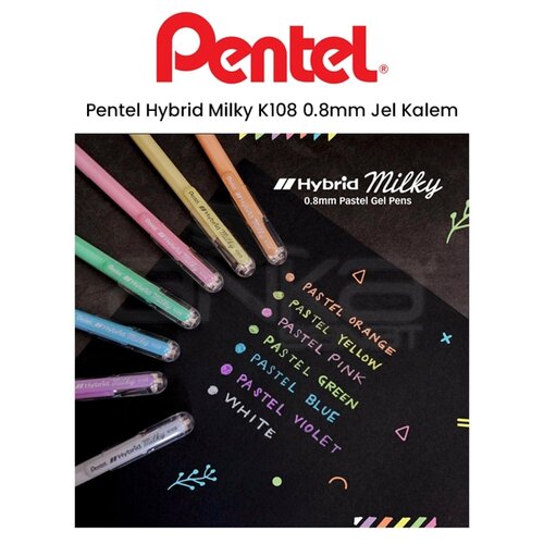 Pentel Hybrid Milky K108 0.8mm Jel Kalem