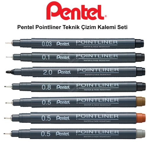 Pentel Pointliner Teknik Çizim Kalemi Seti 2