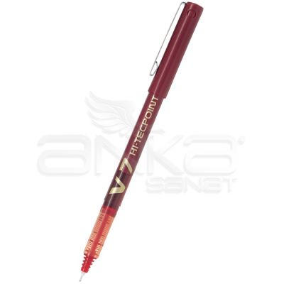 Pilot V7 Hi-Tecpoint İğne Uçlu Roller Kalem 0.7 Kırmızı - Kırmızı