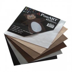 Ponart - Ponart Renkli Keçe (Felt) 25x25cm Karışık 6 Renk Kod: PFS-02