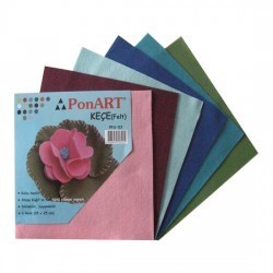 Ponart - Ponart Renkli Keçe (Felt) 25x25cm Karışık 6 Renk Kod: PFS-03