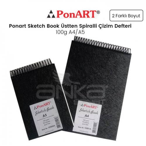 Ponart Sketch Book Üstten Spiralli Çizim Defteri 100g