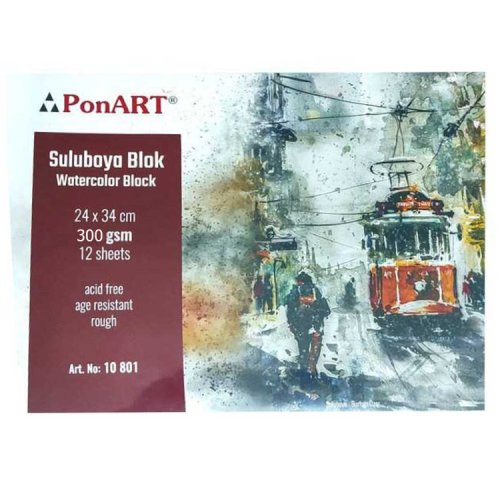 Ponart Suluboya Bloğu Rough 300g 12 Yaprak 24x32cm