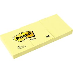 3M - 3M Post-it Yapışkanlı Not Kağıdı 653-38x51 3lü Sarı