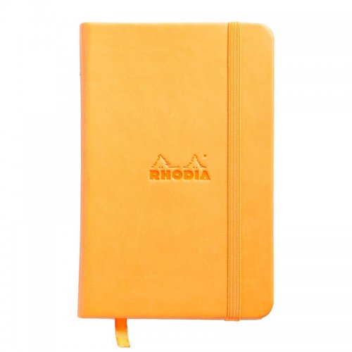 Rhodia Sert Kapak Lastikli Çizgisiz Defter Turuncu 9x14cm