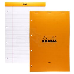 Rhodia Basic Bloknot Turuncu Kapak 4 Delikli Beyaz Yaprak 80g 80 Yaprak 210x318mm - Thumbnail