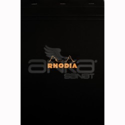 Rhodia - Rhodia Basic Çizgili Bloknot Siyah Kapak 80g 80 Yaprak