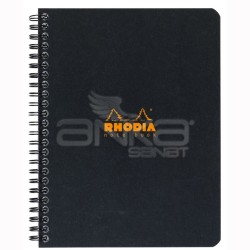 Rhodia - Rhodia Basic Çizgili Defter Siyah Kapak Spiralli 80g 80 Yaprak 16