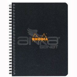 Rhodia - Rhodia Basic Çizgili Defter Siyah Kapak Spiralli 80g 80 Yaprak 22