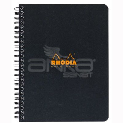 Rhodia Basic Çizgili Defter Siyah Kapak Spiralli 80g 80 Yaprak 22