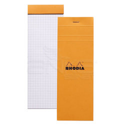 Rhodia - Rhodia Basic Kareli Bloknot Turuncu Kapak 80g 80 Yaprak 74x210mm Kareli