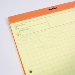 Rhodia - Rhodia Basic Kareli Bloknot Turuncu Kapak Soldan 4 Delikli Sarı Kağıt 80g 80 Yaprak 210x318mm (1)