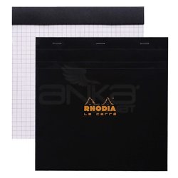 Rhodia Basic Le Carre Bloknot Kareli Siyah Kapak 80g 80 Yaprak - Thumbnail