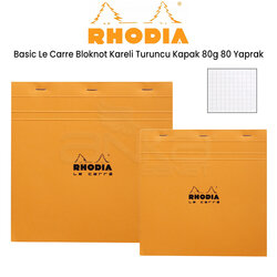 Rhodia - Rhodia Basic Le Carre Bloknot Kareli Turuncu Kapak 80g 80 Yaprak