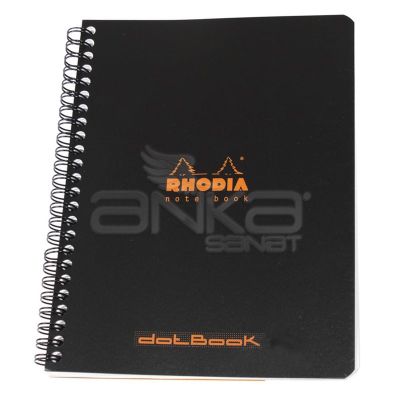 Rhodia Basic Noktalı Defter Siyah Kapak Spiralli 80g 80 Yaprak 16x21cm