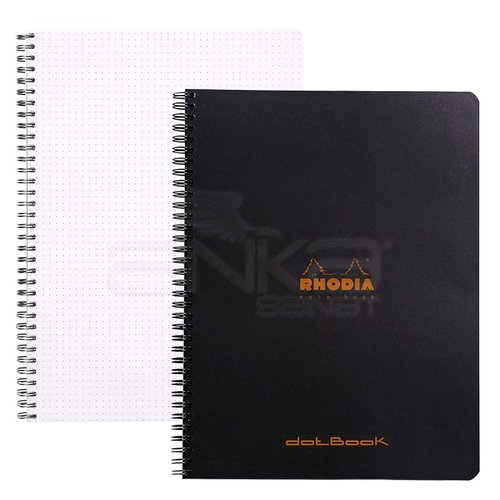 Rhodia Basic Siyah Kapak Spiralli Defter Noktalı 80g 80 Yaprak 225x297mm