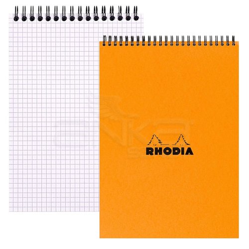 Rhodia Basic Spiralli Bloknot Turuncu Kapak Kareli 80g 80 Yaprak