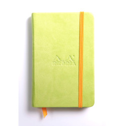 Rhodia - Rhodia Boutique Rodiarama Renkler Italyan Deri Çizgili Defter Anis Green A6 96 Yaprak