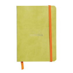 Rhodia - Rhodia Boutique Rodiarama Renkler Italyan Deri Yumuşak Kapak Çizgili Anis Green A6 72 Yaprak