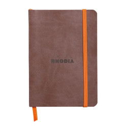 Rhodia - Rhodia Boutique Rodiarama Renkler Italyan Deri Yumuşak Kapak Çizgili Chocolate A6 72 Yaprak